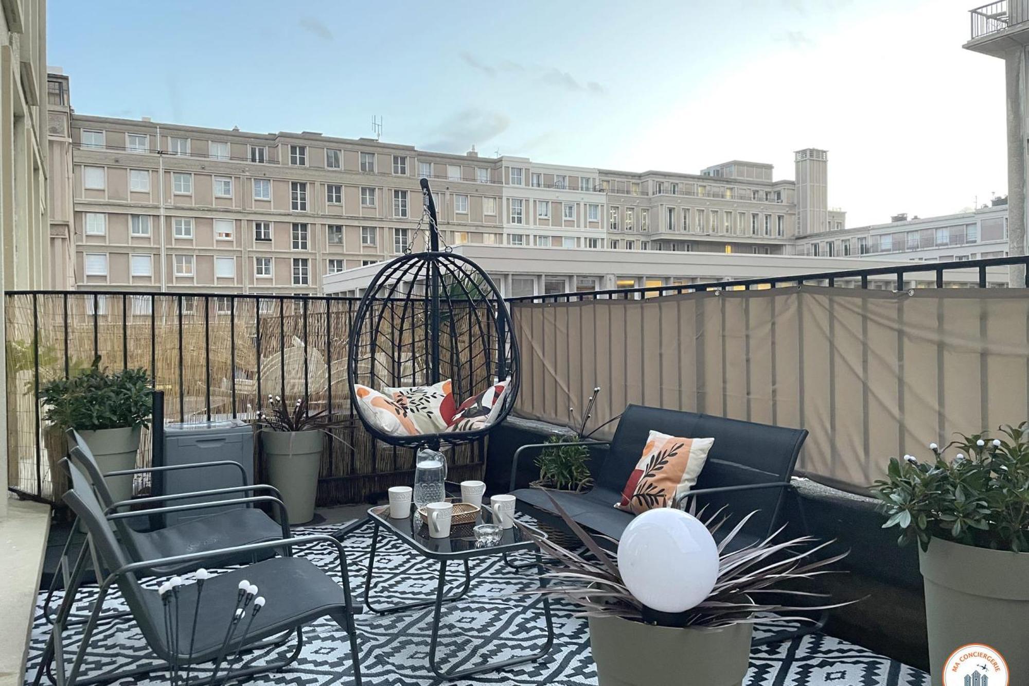 Апартаменты Bienvenue Au Chillou - Parking - Terrasse Гавр Экстерьер фото